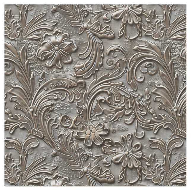 Tecido Couro trabalhado taupe rústico (Detalhe)