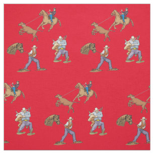 Tecido Cowboys Western Roping Steer QUALQUER COR