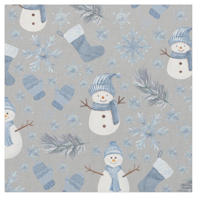 Tecido Cozy Blue Winter, Cinza (Detalhe)