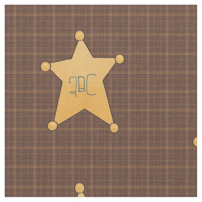 Tecido Crachá do Xerife ouro Star (Detalhe)