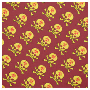 Tecido Crânio amarelo e Crossbones do Biohazard