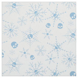 Tecido Crânio assustador Creepmas Flocos de Neve de Natal