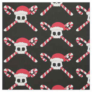 Tecido Crânio do pirata do bastão de doces do Natal