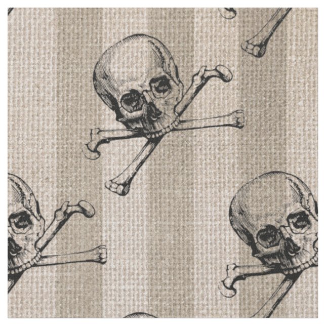 Tecido Crânio e espinhas em Tom Striping (Detalhe)