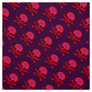 Tecido Crânio vermelho e Crossbones do Biohazard