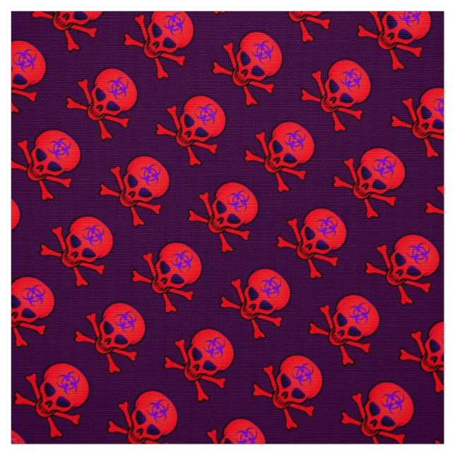 Tecido Crânio vermelho e Crossbones do Biohazard (Modelo)