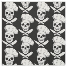 Tecido Crânios de cozinheiros e cozinheiros em chapéus de