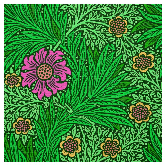 Tecido Cravo-de-defunto de William Morris, verde (Modelo)
