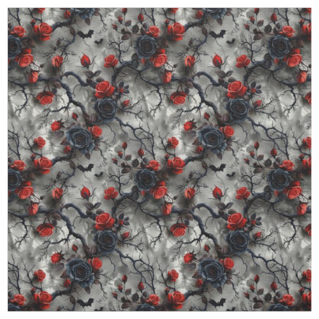 Tecido Create Your Own Bats Red Rose Gothic Grey (Modelo)