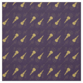 Tecido Create Your Own Gold Ritual Symbols Purple