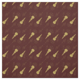 Tecido Create Your Own Gold Ritual Symbols Red