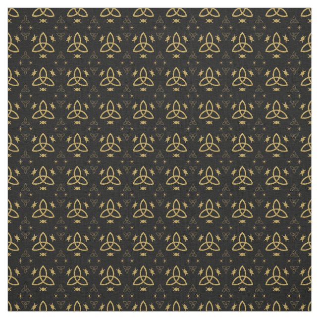 Tecido Create Your Own Gold Triquetra Moon Goddess Black (Modelo)