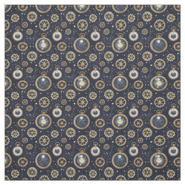 Tecido Create Your Own Golden Gears Watches Blue