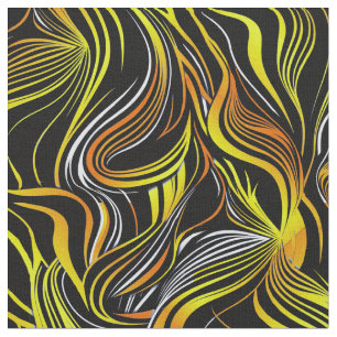 Tecido Creative Black,White,Yellow & Seless Abstratos