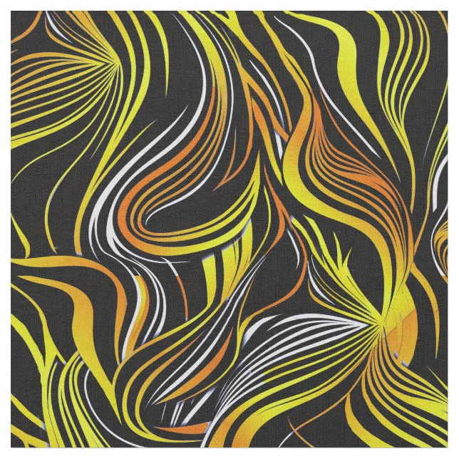 Tecido Creative Black,White,Yellow & Seless Abstratos (Detalhe)