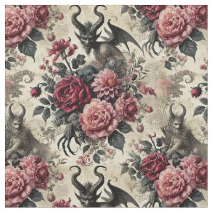 Tecido Crematório de rosa - Azulejo clássico gótico