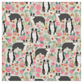 Tecido Creme de flores para cães australianos tricolorado