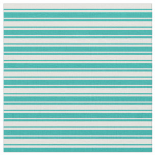 Tecido Creme de Mint e Padrão Verde do Mar Claro de Strip