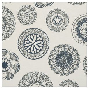 Tecido creme do ponto do cirque da mandala