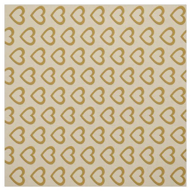Tecido Creme-Padrão Coração Dourado Bonito (Modelo)