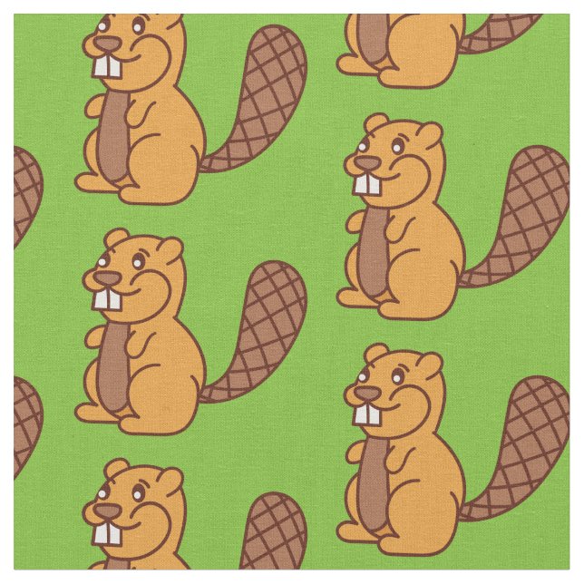 Tecido Crianças de desenhos animados de castor (Detalhe)