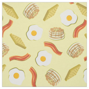 Tecido Crianças do Café da Manhã Bonitas Bacon Ovos Pa