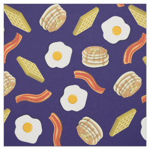 Tecido Crianças do Café da Manhã Bonitas Bacon Ovos Pa