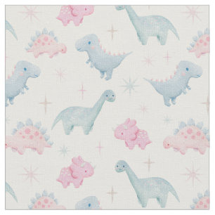 Tecido Crianças Pink de Padrão de Dinossauro