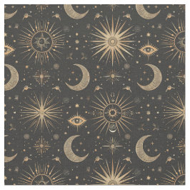 Tecido Crie seu próprio olho mágico preto e Dourado celes