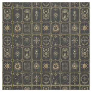 Tecido Crie Seu Próprio Patchwork de Tarot Dourado Elegan