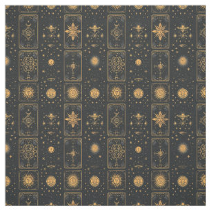 Tecido Crie Seu Próprio Tarot Místico Elegante Dourado Pr