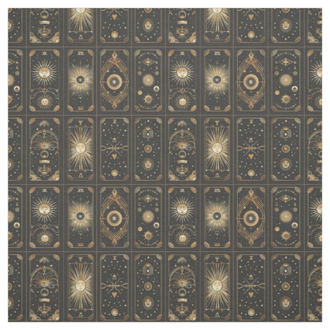 Tecido Crie Seu Próprio Tarot Preto Elegante Dourado (Modelo)