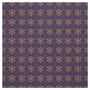 Tecido Crie Seu Próprio Triquetra Dourado Lua Deusa Roxo