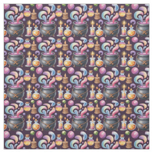 Tecido Crie Seus Próprios Caldeirões de Poções Velas Roxa