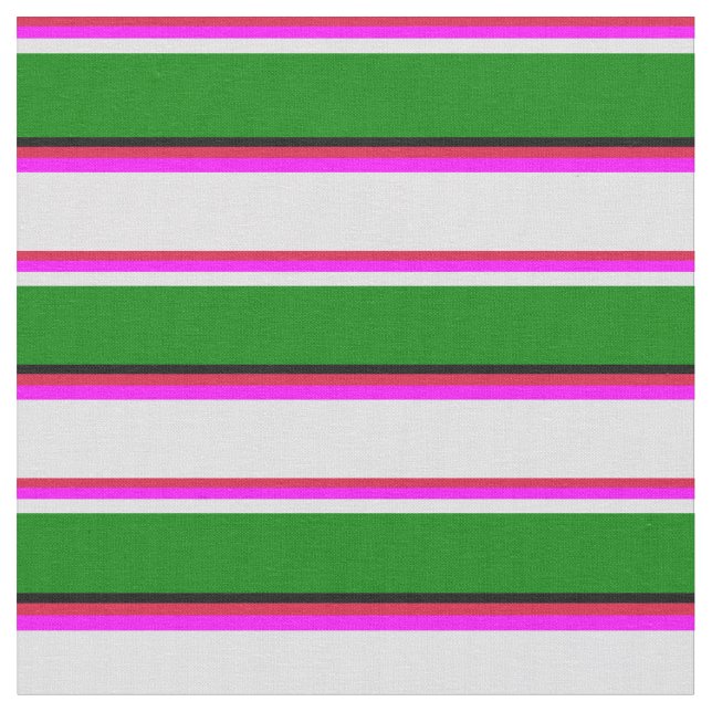 Tecido Crimson, Fuchsia, Lavanda, Verde e Preto (Detalhe)