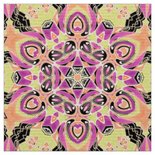 Tecido Crimson , mandala multicolorido , mandala , limão