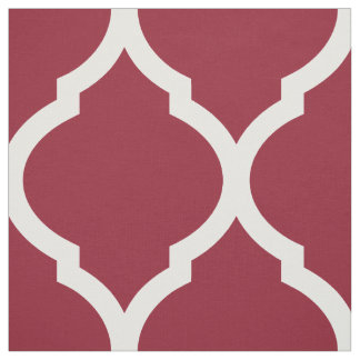 Tecido Crimson Marroquino Quatrefoil Grande Escala