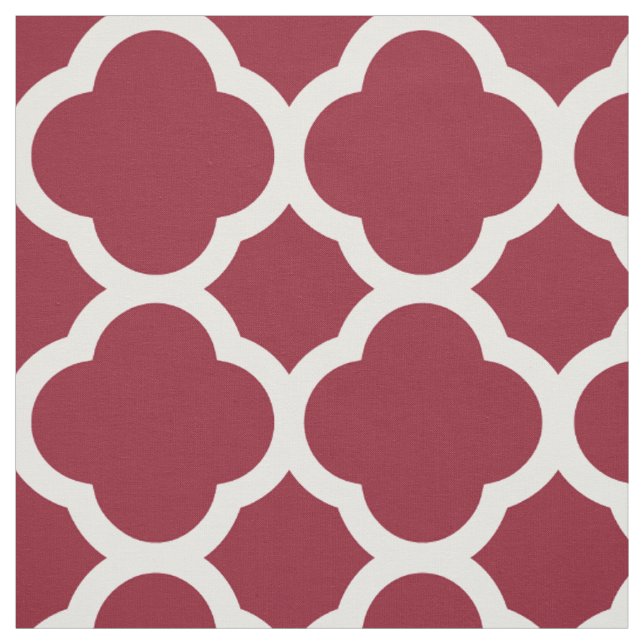 Tecido Crimson Modern Quatrefoil Grande Escala (Modelo)