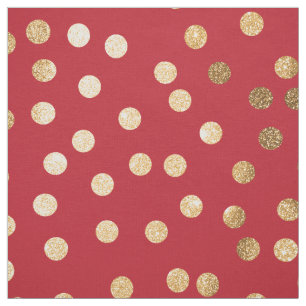 Tecido Crimson Red e Dourada Glitter City Pontos