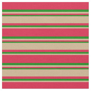 Tecido Crimson, Tan & Green Patterno
