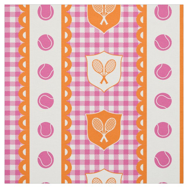 Tecido Crista de Tênis Preppy Gingham - Rosa Vibrante e L (Modelo)