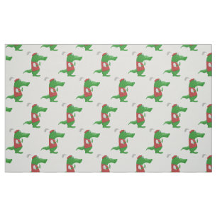 Tecido Crocodilo que joga desenhos animados do golfe
