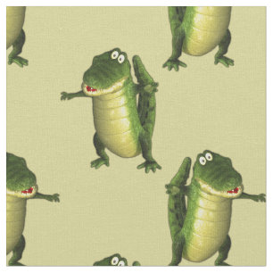 Tecido Crocodilos Verdes
