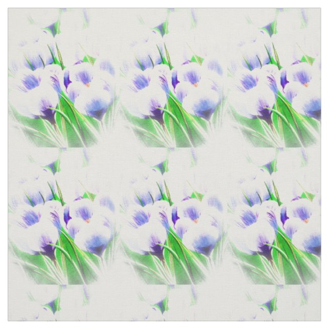 Tecido Crocus Branco primavera (Modelo)
