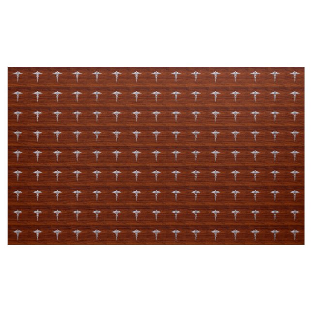 Tecido Cromo Como Caduceus Símbolo Médico Decor Mahogany (Jarda)