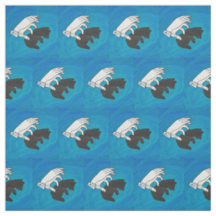 Tecido Cubo do Urso Sombra em Azul
