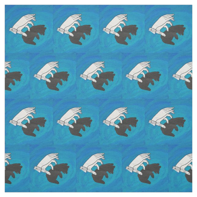 Tecido Cubo do Urso Sombra em Azul (Modelo)