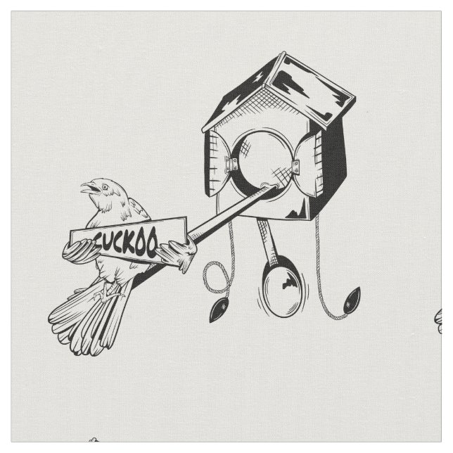 Tecido Cuckoo Clock Engraçado (Detalhe)