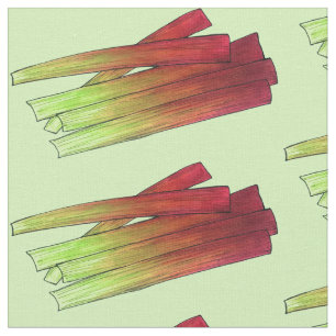 Tecido Culinária Rhubarb Stalks Vegetais Comida Jardim Ve
