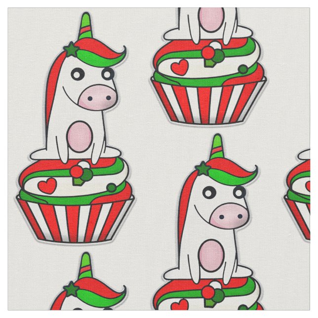 Tecido cupcake de natal unicorn (Detalhe)